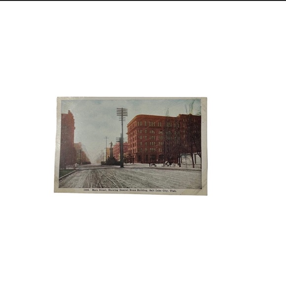 Vtg 1910 Postcard Main Street Desert News Salt Lake City UT Brigham Young Statue - Picture 1 of 3